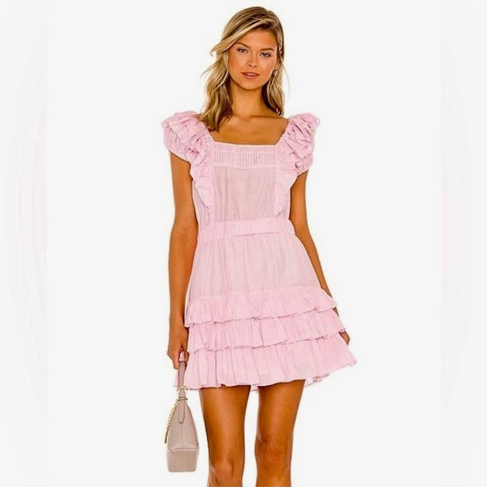 LoveShackFancy Pink Mini Dress